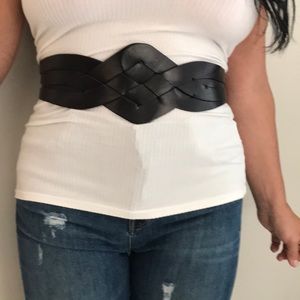 Linea Pelle black leather belt